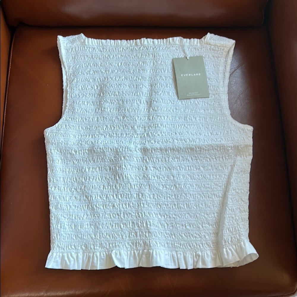 Everlane White Smocked Women's Top